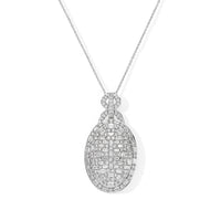 Doorbuster D''Joy Moissanite 3.10 ctw Pendant Necklace in Rhodium Over Sterling Silver 20 Inches