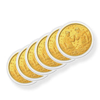 Set of 6 24K Gold Celestial Zodiac Collection - Gemini Embossed Double View Coin Sheet 60mg (50mm)
