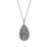 Luxuriant Lab Grown Green Diamond (IR) and Lab Grown Diamond SI 1.00 ctw Pendant Necklace in Rhodium Over Sterling Silver 18-20 Inches