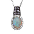 Premium Ethiopian Welo Opal and Multi Gemstone Pendant Necklace 18 Inches in Platinum Over Sterling Silver 1.75 ctw - Sticky add to cart bar