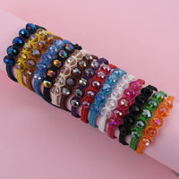 Set of 15 Multi Color Glass Cord Adjustable Bracelet 71.00 ctw