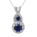 Tanzanian Blue Spinel (DF) and White Zircon Pendant Necklace 18 Inches in Platinum Over Sterling Silver 1.50 ctw - Sticky add to cart bar