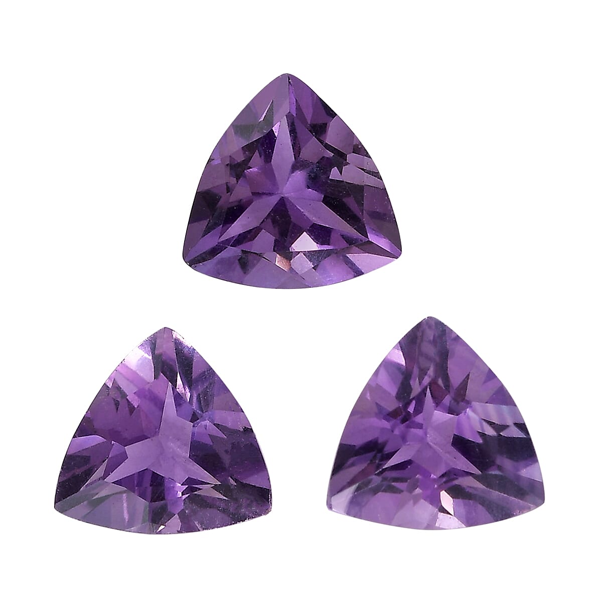 AA Rose De France Amethyst Set of 3 (Trl 7 mm) 3.00 ctw Loose gemstone