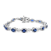 8.30 ctw Kashmir Kyanite Bracelet in Platinum Over Sterling Silver (7.25 In) 11.50 Grams