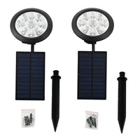Set of 2 Black Solar Colorful Lawn LED Lamp (4.72'x15.28'x3.35')
