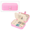 Pink Faux Leather Jewelry Organizer with Button Closure (6.49"x4.53"x2.17") - Sticky add to cart bar
