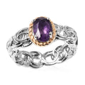 Amethyst Ring in Stainless Steel (Size 7.0) 0.75 ctw - Sticky add to cart bar