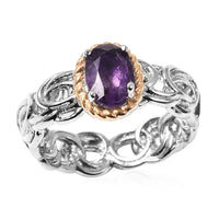 Amethyst Ring in Stainless Steel (Size 7.0) 0.75 ctw
