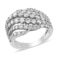 NY Closeout G-H I2 Diamond 2.00 ctw Ring in 10K White Gold 6.00 Grams