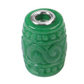 Green Jade Carved Beaded Barrel Shape Charm in Rhodium Over Sterling Silver 31.50 ctw - Sticky add to cart bar