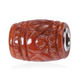 Red Jade Carved Barrel Shape Charm in Rhodium Over Sterling Silver 28.50 ctw - Sticky add to cart bar