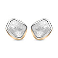 Artisan Crafted Polki Diamond Solitaire Stud Earrings in 14K Rose Gold Sterling Silver 0.15 ctw - Sticky add to cart bar