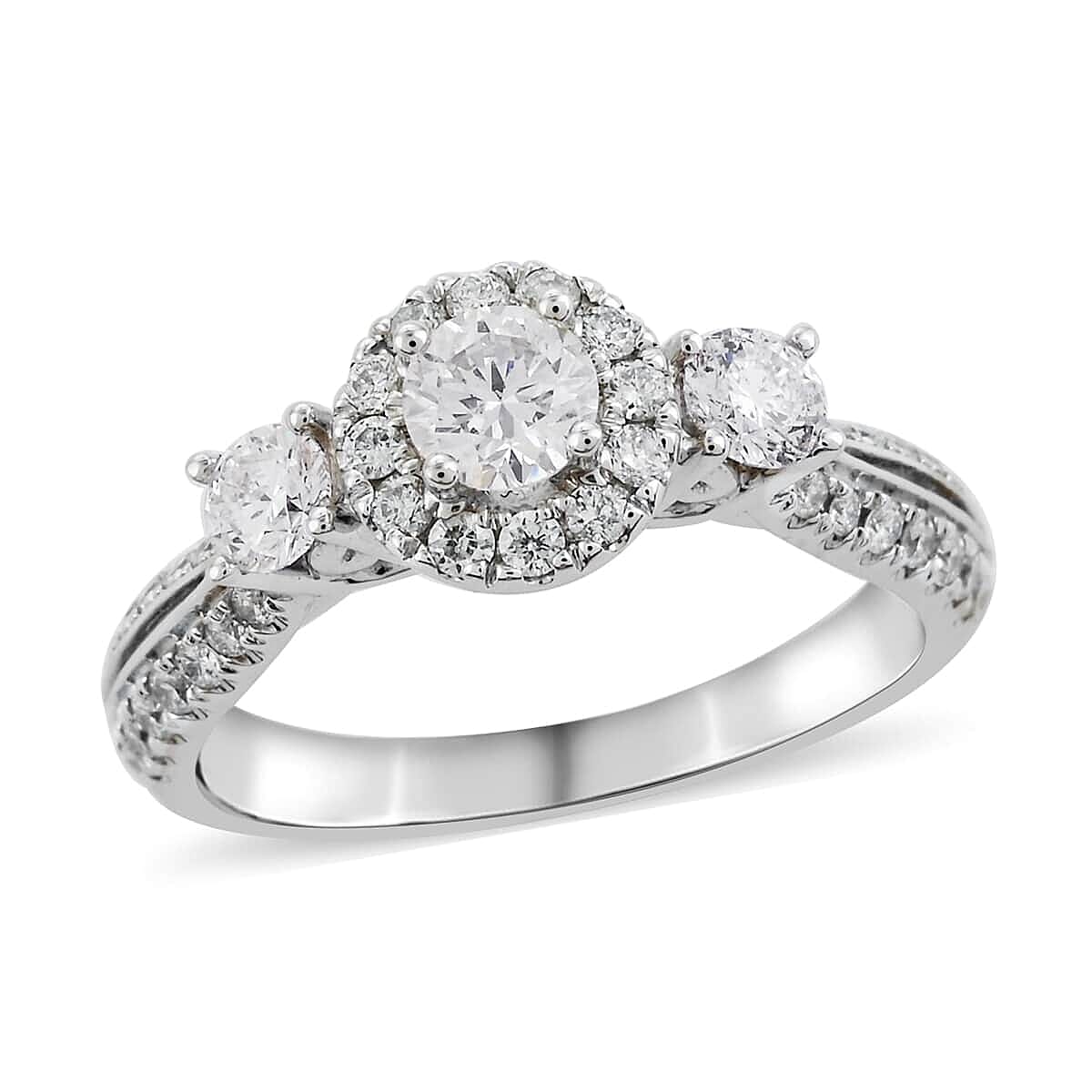 14K White Gold Diamond Ring (Size 6.75) 4.70 Grams 1.00 ctw