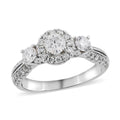 14K White Gold Diamond Ring (Size 6.75) 4.70 Grams 1.00 ctw - Sticky add to cart bar