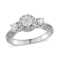 14K White Gold Diamond Ring (Size 6.75) 4.70 Grams 1.00 ctw