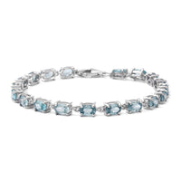 11.90 ctw Blue Zircon Tennis racelet in Platinum Over Sterling Silver (6.50 In)