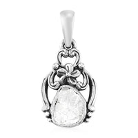 Artisan Crafted 0.20 ctw Polki Diamond Pendant in Platinum Over Sterling Silver