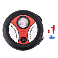 Red Small Portable Air Compressor Tire Inflator with Pressure Gauge Car Tire Pump