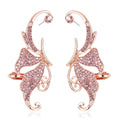 Pink Austrian Crystal Climber Earrings in Rosetone - Sticky add to cart bar