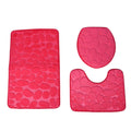 Set of 3 Piece - Blue Polyester Door Mat (19x31"), Toilet Mat (19x15") and Toilet Cover (15x16.5") - Sticky add to cart bar