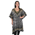 PICK OF THE SHOW JOVIE Grey Reptile/Leopard V-Neck Kaftan - One Size Fits Most - Sticky add to cart bar