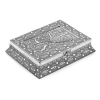 Handcrafted Oxidized 3D Peacock Embossed Scratch Protection Interior Jewelry Box