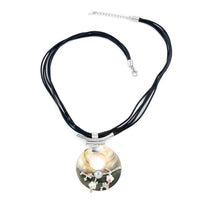 Natural Color Shell, Multi Gemstone Necklace (22 Inches) in Silvertone
