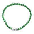 Green Jade and Natural Russian Diopside Necklace 20 Inches with Dragon Lock in Rhodium Over Sterling Silver 403.50 - Sticky add to cart bar