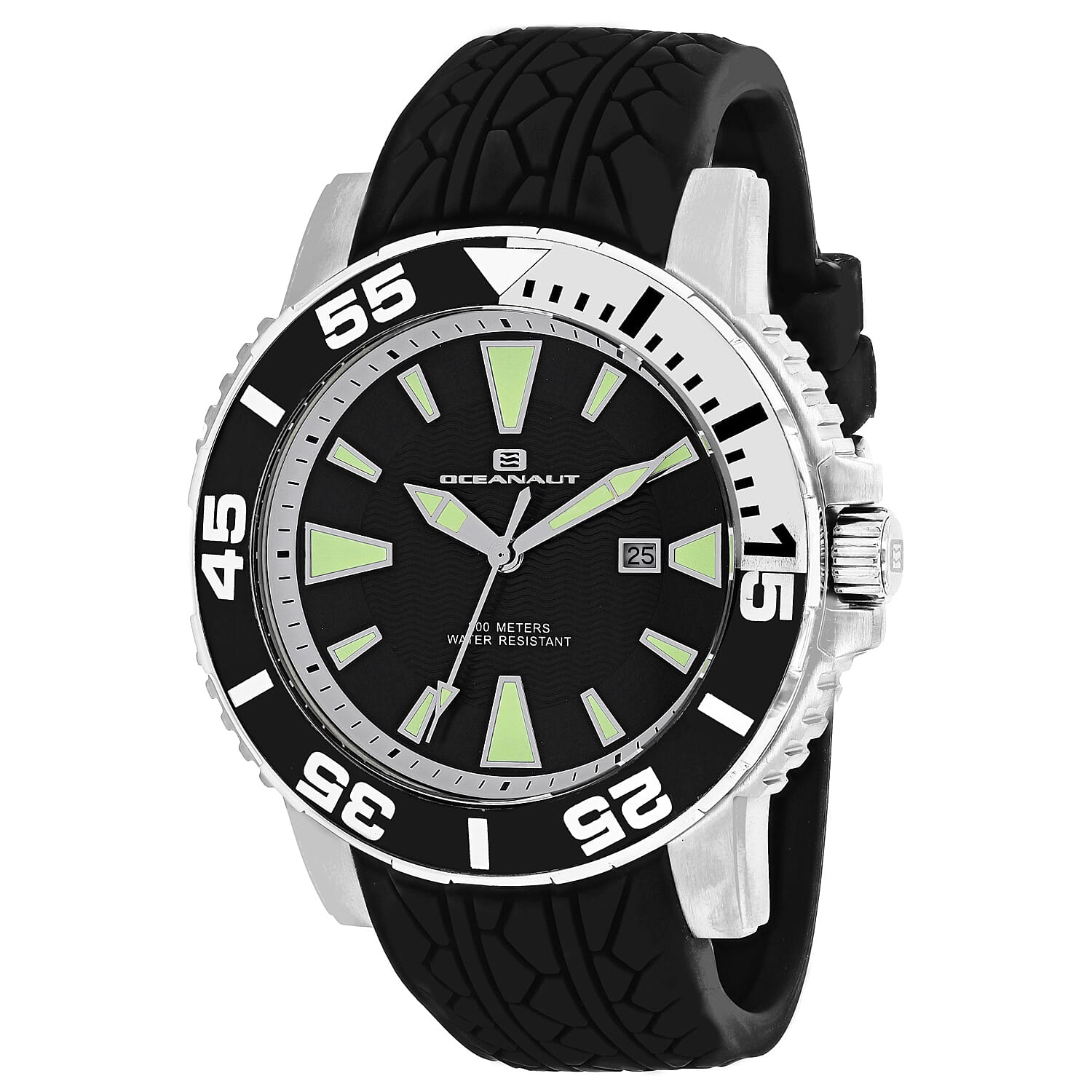 Oceanaut Marletta Quartz Movement Watch with Black Silicone Band 48mm