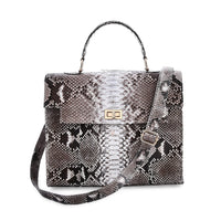 Doorbuster The Grand Pelle Navy Color 100% Genuine Python Leather Tote Bag (11.81"x5.51"x9.84")