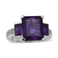 Amethyst, White Topaz Ring in Platinum Over Sterling Silver (Size 10.0) 8.85 ctw - Sticky add to cart bar