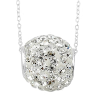 White Crystal Necklace 18 Inches in Silvertone