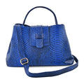 The Pelle Collection Sky Blue Genuine Python Leather Tote Bag for Women, Satchel Purse, Shoulder Handbag, Designer Tote Bag - Sticky add to cart bar