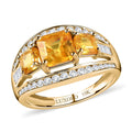 Doorbuster LUXORO 10K Yellow Gold Premium Madagascar Yellow Sapphire and Moissanite Ring 2.80 Grams 2.60 ctw - Sticky add to cart bar