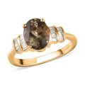 Doorbuster LUXORO 14K Yellow Gold Premium Natural Golden Tanzanite and G-H I3 Diamond Ring 2.40 Grams 2.10 ctw - Sticky add to cart bar