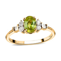 Luxoro 14K Yellow Gold AAA Imperial Sava Sphene Diamond Ring