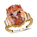 LUXORO 14K Rose Gold AAA Marropino Morganite and G-H I2 Diamond Ring (Size 6.0) 4 Grams 9.00 ctw - Sticky add to cart bar