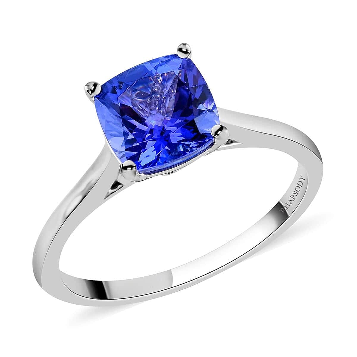 Doorbuster Certified & Appraised RHAPSODY 950 Platinum AAAA Tanzanite and E-F VS Diamond Ring 4.68 Grams 1.75 ctw