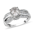 Doorbuster LUXORO 10K White Gold Premium Mexican Hyalite Opal and G-H I3 Diamond Ring 3 Grams 1.85 ctw - Sticky add to cart bar