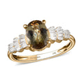 LUXORO 10K Yellow Gold Natural Golden Tanzanite and G-H I3 Diamond Ring 2 Grams 1.40 ctw - Sticky add to cart bar