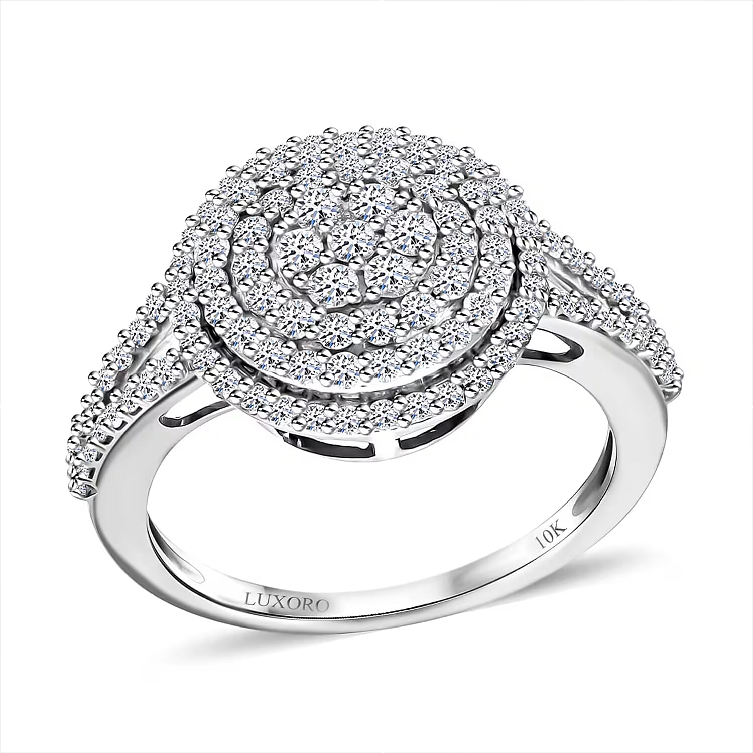 LUXORO 10K White Gold Lab Grown Diamond (G-H, SI) Ring (Size 6.0) (3 g) 1.00 ctw