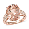 Certified & Appraised LUXORO 14K Rose Gold AAA Marropino Morganite and G-H I1 Diamond Ring 3.35 Grams 6.85 ctw - Sticky add to cart bar
