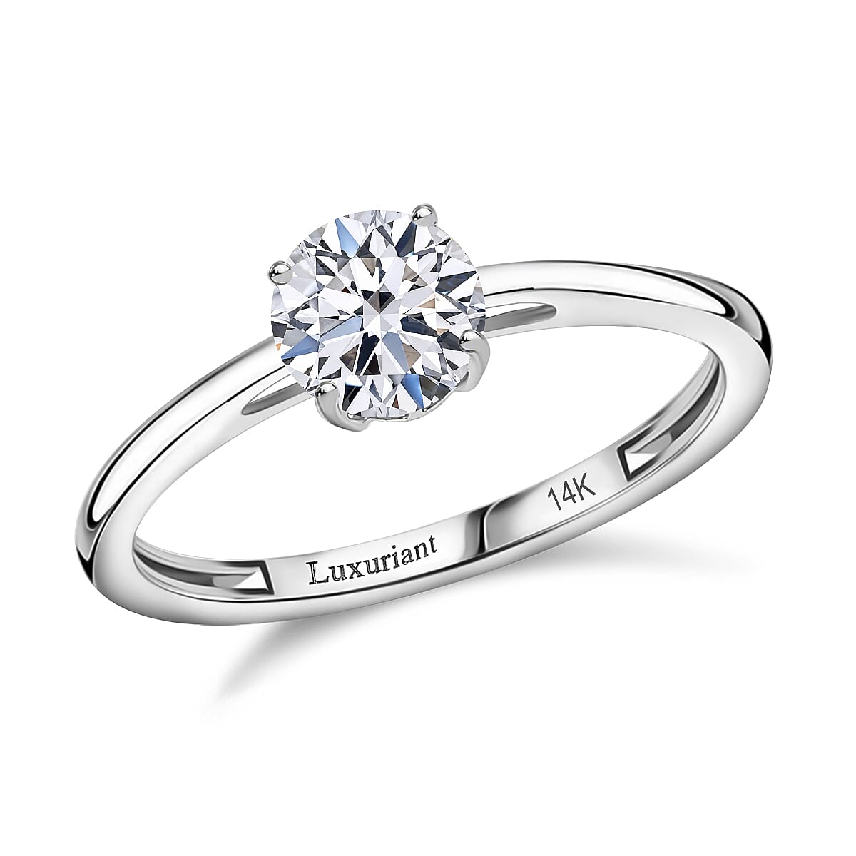 LUXORO 14K White Gold G-H SI Luxuriant Lab Grown Diamond Ring 2.40 Grams 1.00 ctw