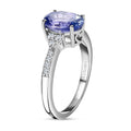 LUXORO 10K White Gold Concave Cut Premium Tanzanite and Diamond Ring (Size 10.0) 2.60 Grams 2.10 ctw - Sticky add to cart bar