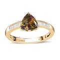 LUXORO 10K Yellow Gold Premium Natural Golden Tanzanite and G-H I3 Diamond Ring 2.25 Grams 1.35 ctw - Sticky add to cart bar