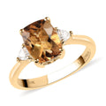 LUXORO 10K Yellow Gold Premium Golden Scapolite and Moissanite Ring 2.55 Grams 2.10 ctw - Sticky add to cart bar