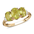 Doorbuster LUXORO 10K Yellow Gold Premium Chrysoberyl and G-H I3 Diamond Trilogy Ring (Size 6.0) 2 Grams 2.00 ctw - Sticky add to cart bar