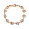 Simulated Pink and White Diamond Bracelet in Goldtone (7.50 In) 7.75 ctw - Sticky add to cart bar