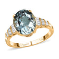 Luxoro 14K Yellow Gold AAA Mangoro Aquamarine, Diamond (G-H, I3) Ring (Size 5.0) 3.25 ctw - Sticky add to cart bar