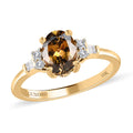 LUXORO 10K Yellow Gold Premium Natural Golden Tanzanite and Diamond Ring (Size 10.0) 1.85 Grams 1.35 ctw - Sticky add to cart bar